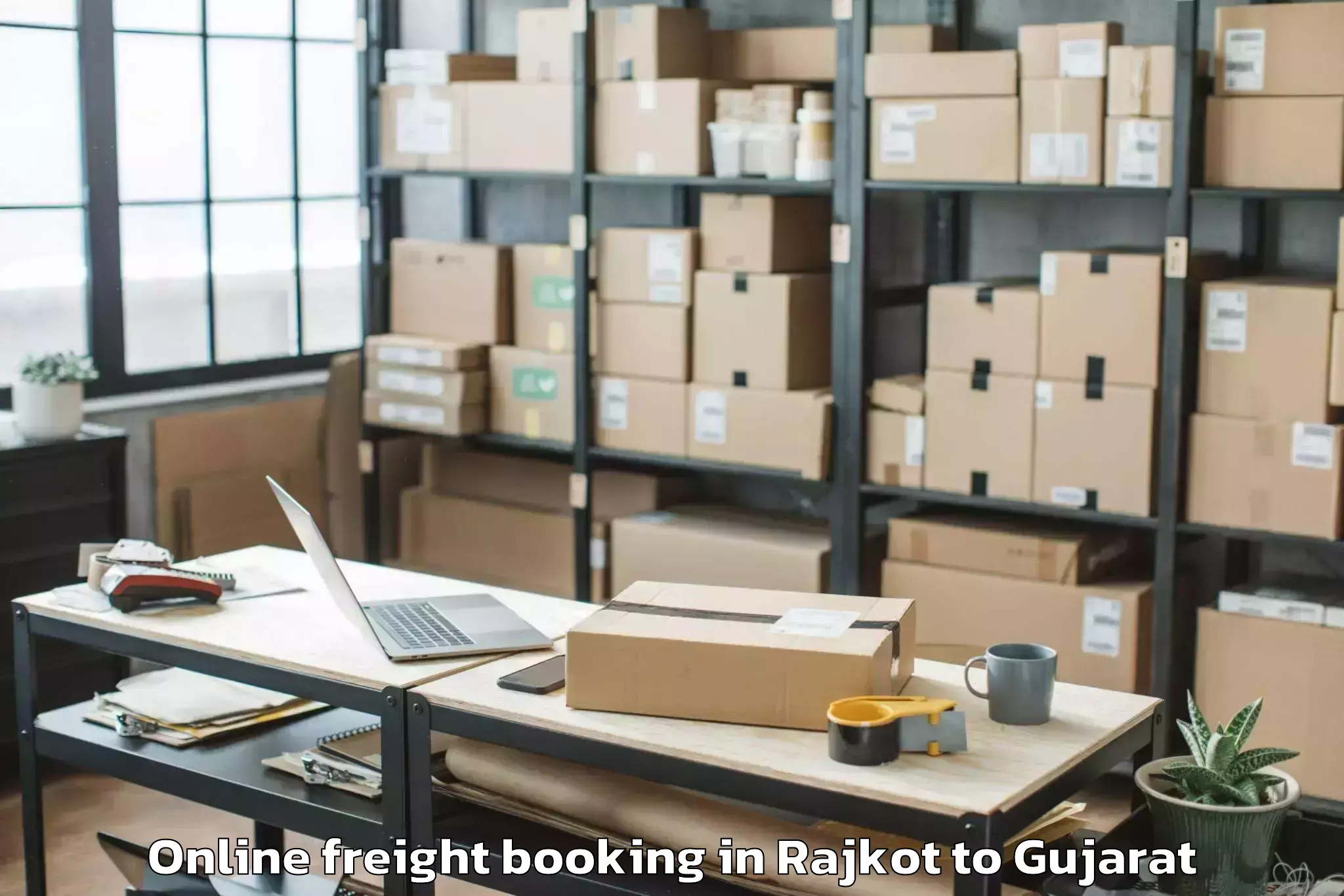 Affordable Rajkot to Kanodar Online Freight Booking